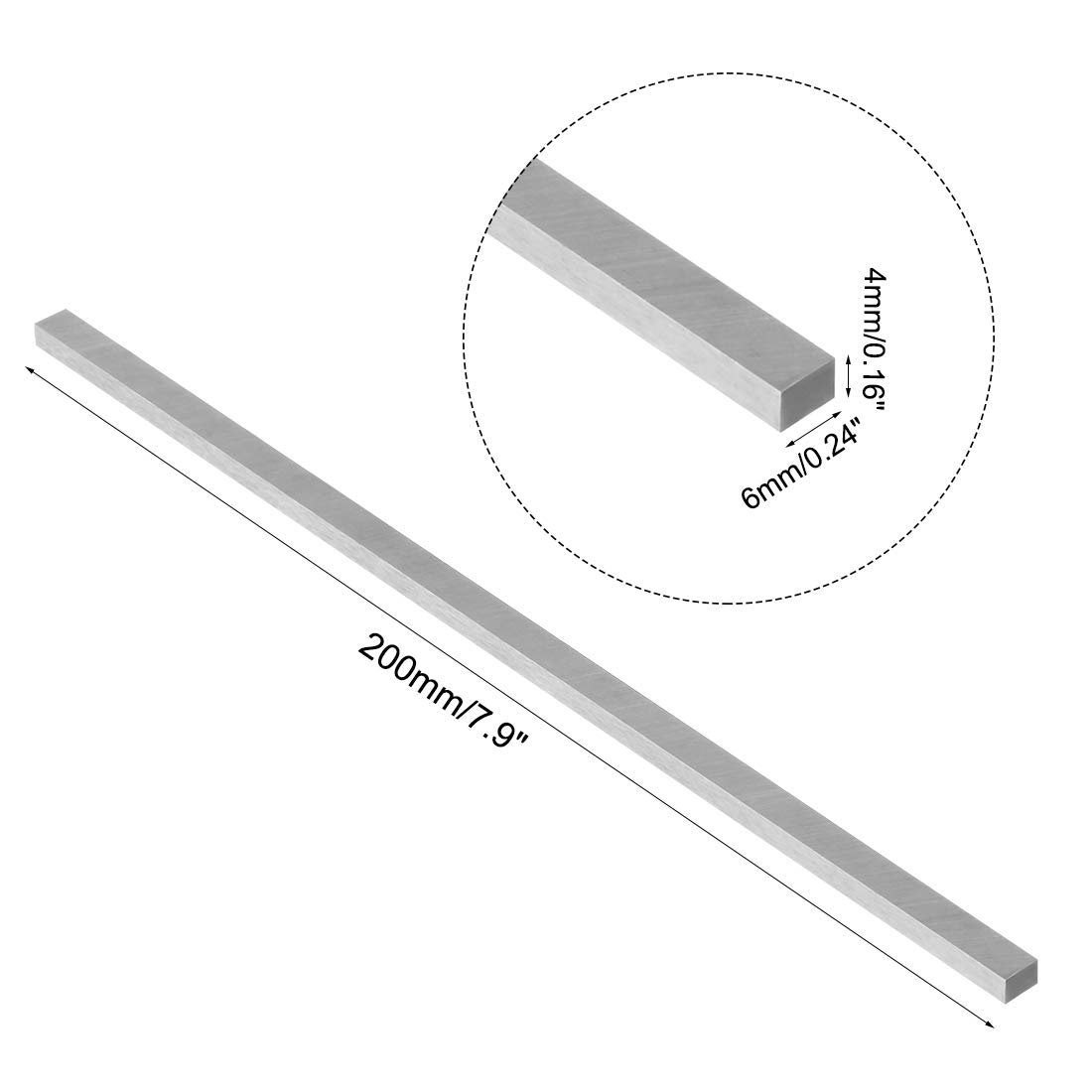 Hss Lathe Tool Bit 4mm X 6mm 200mm Square Turning Blanks High Speed Steel Rectangular Fly Cutter Mill Blank 5pcs