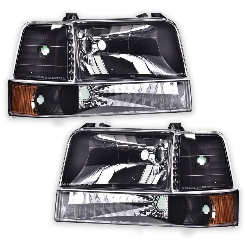 Headlight Assembly For 92-96 Bronco Ford F150 F350 Compatible On 97 9th Generation Old Body Style Only Halogen Model Headlights
