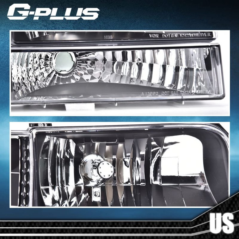 Headlight Assembly For 92-96 Bronco Ford F150 F350 Compatible On 97 9th Generation Old Body Style Only Halogen Model Headlights