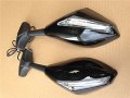 Httmt Mt085- Motorcycle Integrated Led Turn Signals Side Mirrors Compatible With Universal Gloss Black