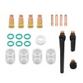 22 Pcs Tig Welding Fittings For Wp-17 18 26 Torch Kit With 10 Glass Cups And Stubby Gas Lens