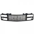 Front Grille Assembly For 1988-1993 Gmc C K Pickup Truck And 1992-1993 Suburban Yukon Black Shell Gray Insert Sport Type With 