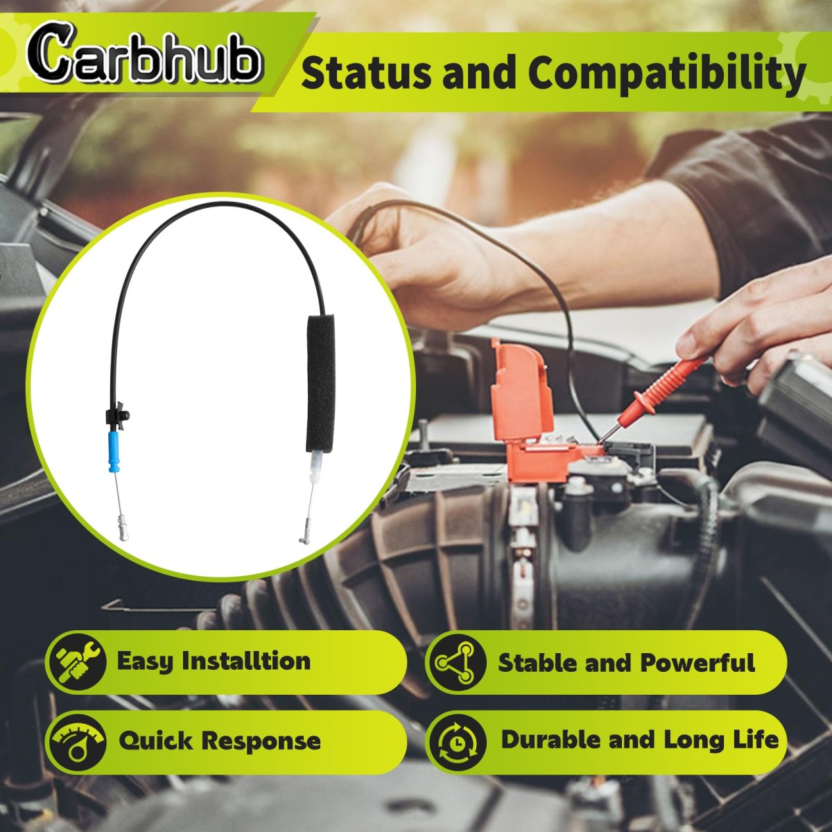 Carbhub Front Door Handle Release Cable For Honda Civic 2006-2011 Driver And Passenger Side Interior Latch Replaces Parts