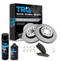 Front Brake Pad And Rotor Kit With Chemical Ceramic For 2005 2007 Ford Five Hundred Freestyle 2008 2009 Taurus X Mercury 