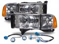 Headlightsdepot Halogen Headlights Conversion Set W Wiring Harness For Dodge Ram Sport Model 1500 2500 3500 Includes Left 