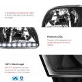 Led Strip Headlight Turn Signal Corner Lamp Assembly For 2001-2004 Toyota Tacoma Matte Black Housing Trim Driver And Passenger