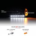Led Strip Headlight Turn Signal Corner Lamp Assembly For 2001-2004 Toyota Tacoma Matte Black Housing Trim Driver And Passenger
