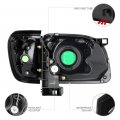 Led Strip Headlight Turn Signal Corner Lamp Assembly For 2001-2004 Toyota Tacoma Matte Black Housing Trim Driver And Passenger