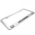 Ipick Image Made For Honda Accord Dual Logo 3d Embossed Letters On Mirror Chrome Metal License Plate Frame