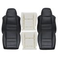 6pcs Replacement Driver Passenger Bottom Top Ac Perforated Leather Seat Cover Foam Cushion Black For Ford F250 F350 F450 F550 