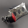 Httmt 411-p- Chrome Horizontal Vertical Zigzag Mount License Plate Bracket Black Oval-shaped Led Tail Brake Light Integrated