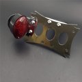 Httmt 411-p- Chrome Horizontal Vertical Zigzag Mount License Plate Bracket Black Oval-shaped Led Tail Brake Light Integrated