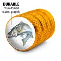 Stripped Bass Fishing Valve Stem Caps For Tire Rim Wheel Yellow Aluminum Air Covers Schrader Type Valves 4 Pieces