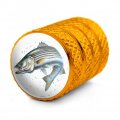 Stripped Bass Fishing Valve Stem Caps For Tire Rim Wheel Aluminum Yellow
