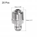 Uxcell 304 Stainless Steel Straight Grease Fitting M10 X 1mm Thread Hydraulic Accessories 20pcs