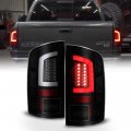 Acanii For 2007-2008 Dodge Ram 1500 2500 3500 Black Smoked Led Tube Tail Lights Brake Lamps V3 Driver Passenger Side