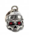 Bravo Bells Motorcycle Helmet Skull Diamond Biker Bell Accessory Or Key Chain For Good Luck On The Road 