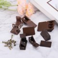 12 Pcs 90 Degree Plastic Corner Braces 21x23x21mm Shelf Right Angle Brackets With Screws For Cabinets Cupboards Brown 