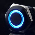 Ulincos Latching Pushbutton Switch U16f2 1no1nc Spdt On Off Black Metal Shell With Blue Led Ring Suitable For 16mm 5 8 Mounting 