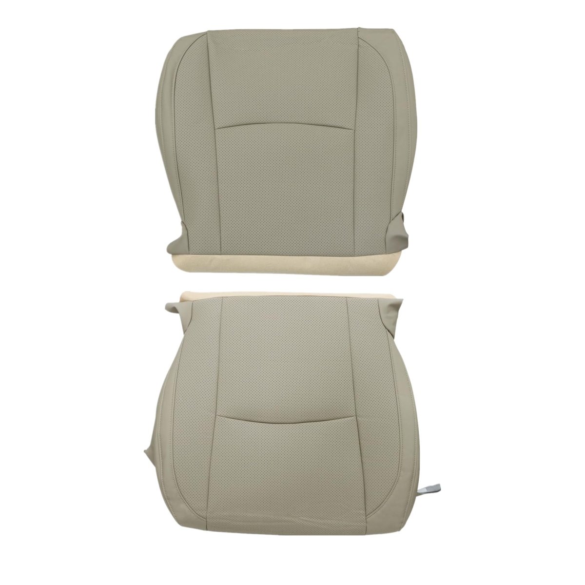 Front Driver And Passenger Side Bottom Seat Covers For Lexus Rx330 Rx350 Rx400h 2003 2009 Tan Perforated Microfiber Leather