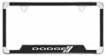 Dodge Wordmark Black Carbon Fiber Inlay Zinc Metal License Frame Holder 2 Hole 