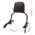 Httmt- Black Passenger Sissy Bar Backrest Compatible With 2018-up H-d Softail Fxfb Fat Boy Fxfbs P N Tghd-sbb050-bk
