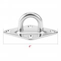 Uxcell 316 Stainless Steel 10mm Thick Ring Sail Shade Pad Eye Plate Marine Boat Rigging 2pcs