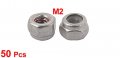 Uxcell M2 Stainless Steel Self-locking Nylon Insert Hex Lock Nuts 50pcs