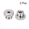 Uxcell Knurled Thumb Nuts 2pcs M4x0 7mm 304 Stainless Steel Round Knobs Fasteners For 3d Printer Parts Silver Tone