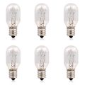 Himalayan Salt Lamp Bulbs 6 Pack E12 Candelabra Base 15 Watt Incandescent Replacement Light For Plug In Night T20 Globe Shape