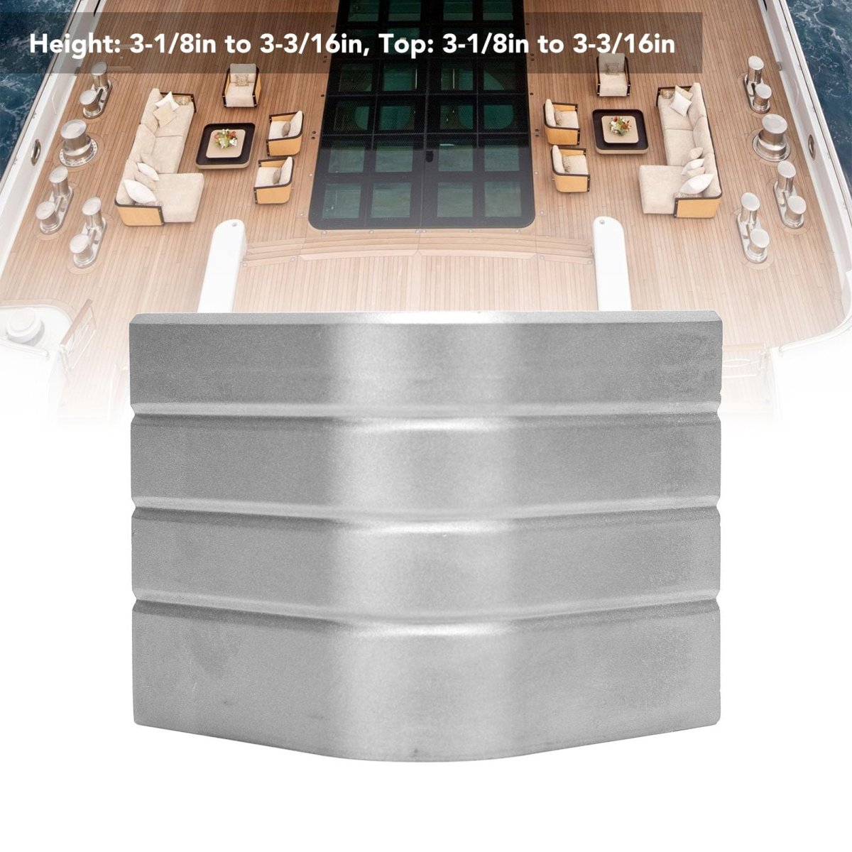 Pontoon Boat Aluminum Deck Corner Caps For Rounded Height 3-1 8in To 3-3 16inp To