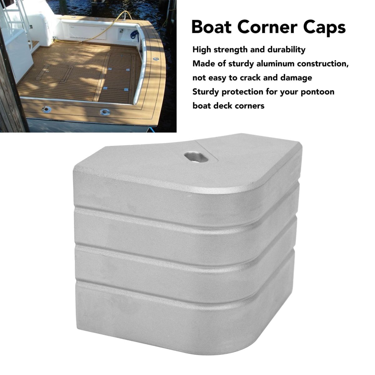 Pontoon Boat Aluminum Deck Corner Caps For Rounded Height 3-1 8in To 3-3 16inp To
