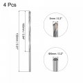 Uxcell 5mm Cutting Dia Cemented Carbide Twist Extra Long Drill Bit With Round Straight Shank For Hardened Steel Stainless 150mm