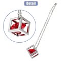 Car Accessories Square Pattern Glass Rear View Mirror Charms For Cars Decor Ornament Red
