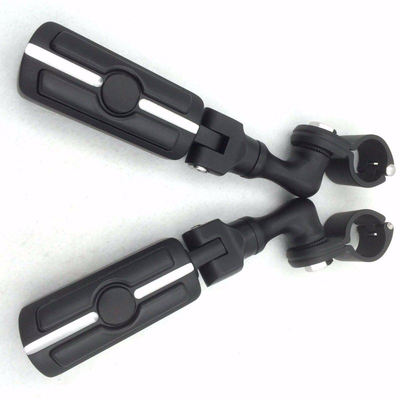 Black Short Adjustable Peg Mounting Kit With Skull Foot For 1 5 In Front Engine Guard Frame Tube Goldwing Vtx1300 Shadow
