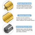 Uxcell Metric Thread Tap M14 X 1 5 H2 Titanium Coated M35 High Speed Steel Straight Flute Screw Milling Machine Taps Threading