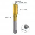 Uxcell Metric Thread Tap M14 X 1 5 H2 Titanium Coated M35 High Speed Steel Straight Flute Screw Milling Machine Taps Threading