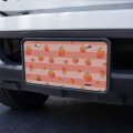 Cute Peaches And Stripes Pattern Novelty Metal Vanity Tag License Plate