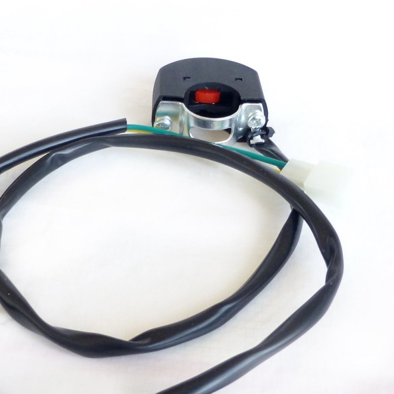 Mini Bike Kill Switch Handlebar Mounted With 2 Wire Connector Push Button On Off For 22mm 7 In 8 Handlebars Universal Fit Bikes
