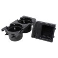 Carbon Fiber Center Console Drink Cup Holder Coin Storing Box