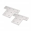 Flat T Shape Repair Mending Plate 86x115x2 5mm Carbon Steel Joining Bracket Support Brace 2pcs 