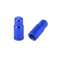 2pcs Aluminum Alloy Valve Caps French Type Tire Dust Covers For Bicycle Mountain Bike Road Mtb Blue 