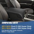 Non Jump Seat Models Factory Style Front Center Console Lid Armrest Cover Skin Compatible With Ford F-250 F-350 Super Duty