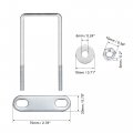 Uxcell Square U-bolts 2 50mm Inner Width 150mm Length Carbon Steel M6 With Nuts Plate Washers