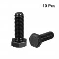 Uxcell M10x30mm Hex Head Screw Bolts Fastener Grade 8 Carbon Steel Black 10pcs