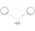Set Of 2 Reproduction Black Chrome Clamp-on Mirrors Compatible With Honda Express Gyro Spree Elite Passport Na Nc Nn Nq Pa Se