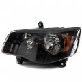 Ecotric Driver Side Headlights Compatible With 2011-2020 Dodge Grand Caravan 08-16 Chrysler Town Country Black Housing