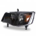 Ecotric Driver Side Headlights Compatible With 2011-2020 Dodge Grand Caravan 08-16 Chrysler Town Country Black Housing