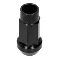 20pcs Wheel Lug Nuts M14x1 5 Thread 2in Height 7075- Aluminum Thru Hole Locking Black