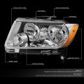 Auto Dynasty Halogen Model Factory Style Headlights Assembly With Tool Kits For Jeep Grand Cherokee 11-13 Driver And Passenger